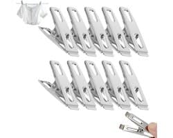 10 stuks - Wasknijpers van roestvrij staal - Platte wasknijpers - Platte vouwers - Heavy Duty Laundry Clips - metalen wasknijpers - kledingclips - Geschikt voor gebruik buitenshuis, thuis, in de keuken, op reis en op kantoor — afbeelding 1