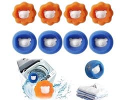 Golden crown - Haarvanger wasmachine - Herbruikbaar - Anti-klitten - 8 stuks - Wasbal voor honden en katten - Beschermt wasgoed - Kleur blauw en sinaasa... — afbeelding 1