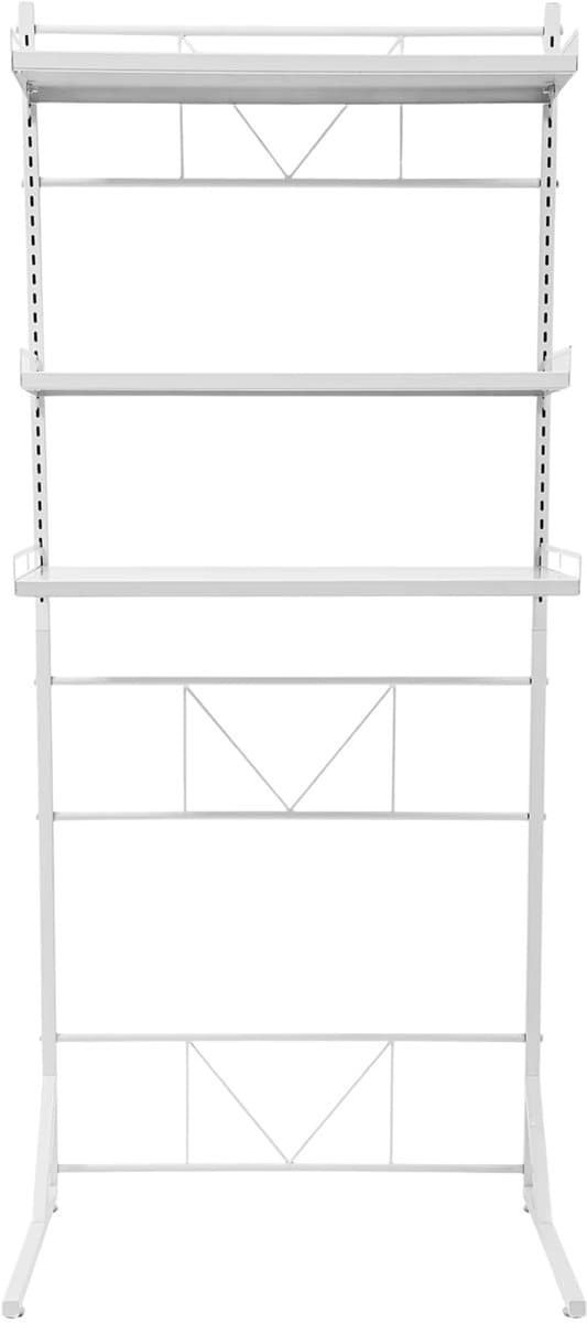 Wasmachine opbergplank – Voor badkamer en wasruimte – 3-laags multifunctioneel rek voor handdoeken en opslag – Wit — afbeelding 1
