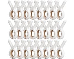 Set van 24 plastic wasknijpers met sterke roestwerende veren, robuuste strandhanddoekclips, wasknijpers om je handdoek, kleding, dekens te drogen op waslijn en hangend rek