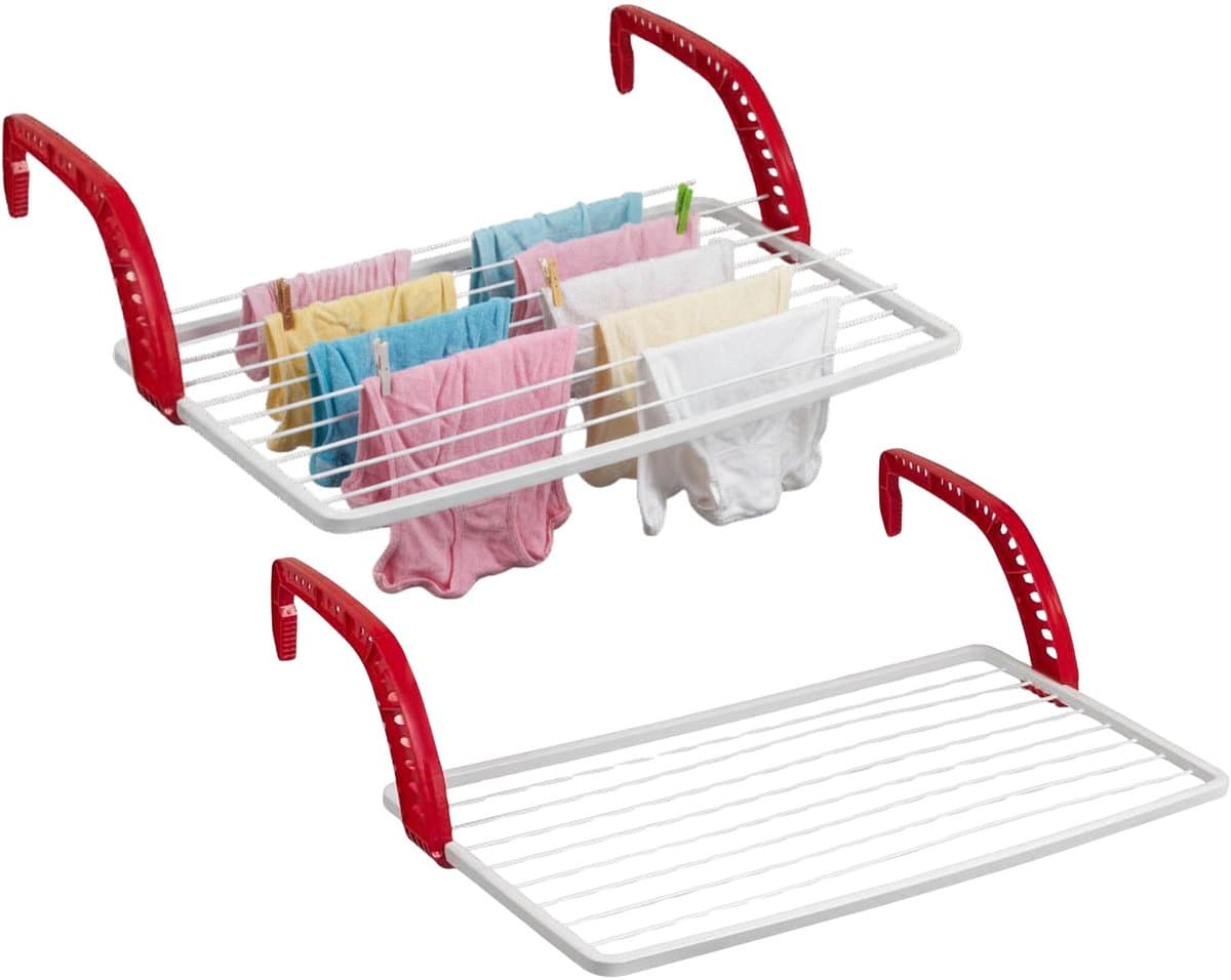 PlasticForte wasrek - 2x - Inklapbaar droogrek - 10 meter - 55 x 106 x 27 cm - camping - balkon — afbeelding 1
