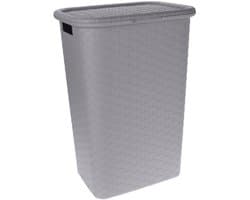 Benson Wasmand - rotan - met deksel - lichtgrijs - 60 liter - 33 x 44 x 60 cm - kunststof