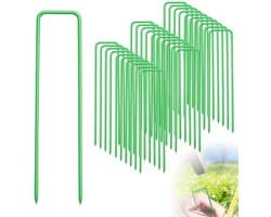 Dailygoods- Grondanker 30 stuks - U-vormige nagels 15 cm - Anti-roest bevestigingsanker - Groen - Stevig - Voor bevestiging van hekken en kunstgras - Grondnagels — afbeelding 1