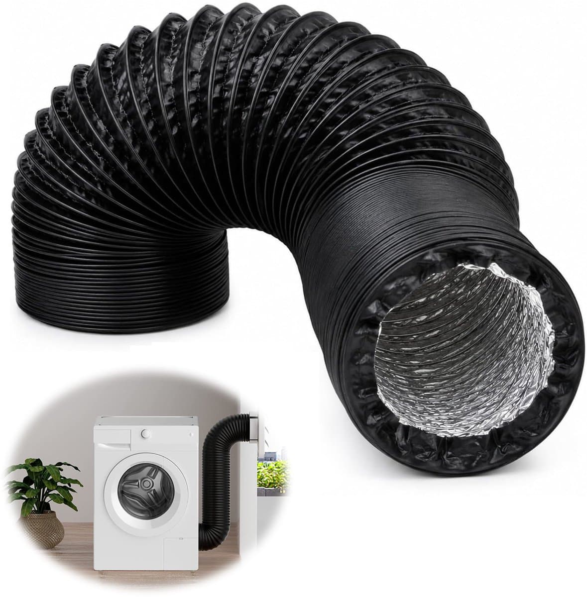Flexibele Buisslang Van 150 MM - 5M PVC-Afvoerslang Voor Wasdroger - Ventilatieafvoerslang Voor Hvac Kweektent Lasersnijder — afbeelding 1