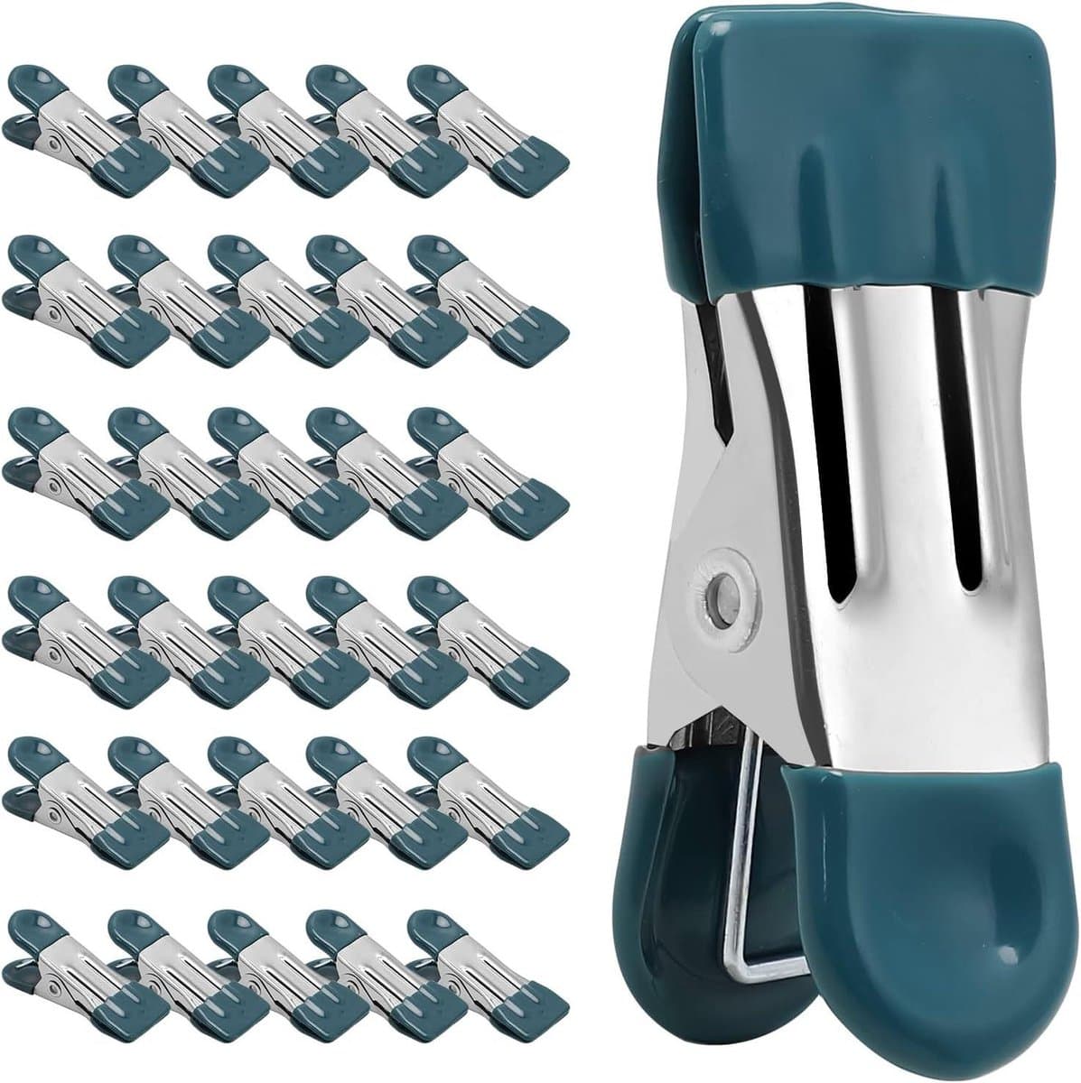 Kledingspelden Heavy Duty - Metalen Wasknijpers Chip Clips - Kleding Drogen Foto Ophangen - Roestvrij Staal Rubber Coating — afbeelding 1