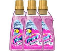 Vanish Oxi Action Wasbooster Gel – Vlekverwijderaar – 3 x 750 ml – Nieuwe Formule – Zonder Bleekmiddel – Anti-Geuroplossing – Geschikt voor Wol & Zijde