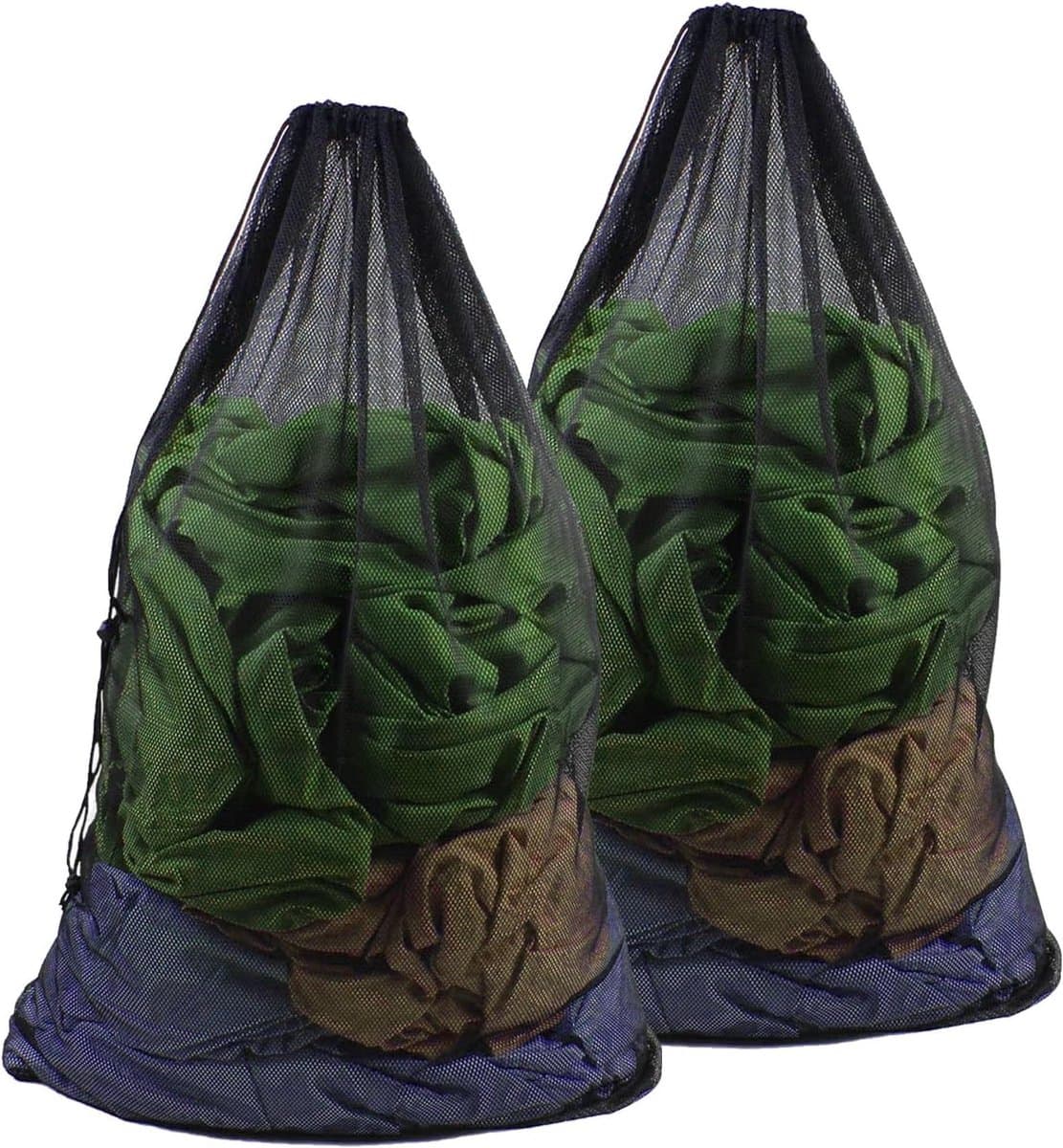 Grote Waszakken voor de Wasmachine 60 x 90 cm - Herbruikbare Wasnetten met Koordstopper voor Kleding en Dekbedhoezen (Zwart) — afbeelding 1