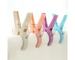 WiseGoods Premium 4 Strandlaken Knijpers XL – Grote Handdoek Klemmen 12CM – Kunststof Clips - Strand & Wasgoed - Reizen & Vakantie