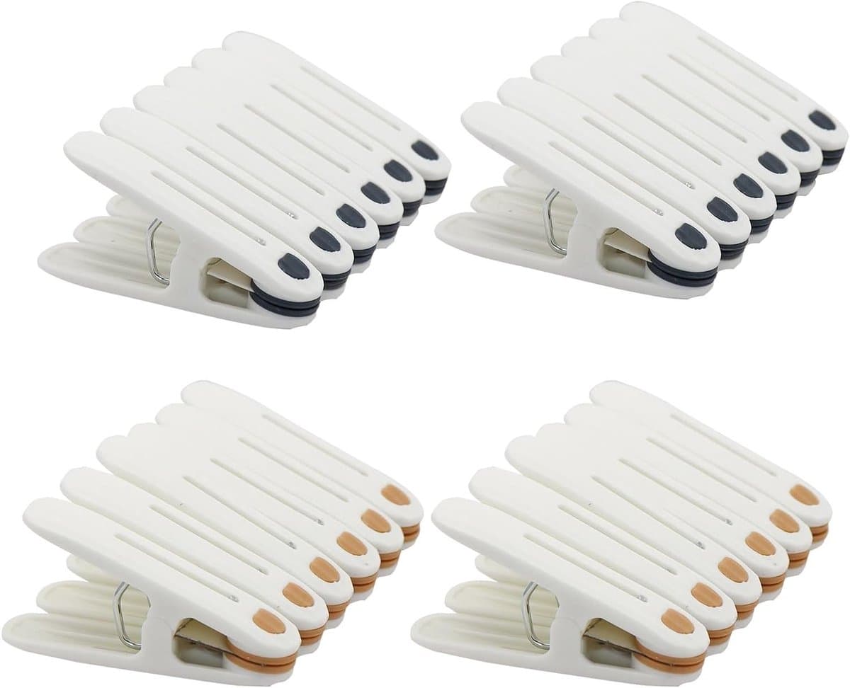 Winddichte wasknijpers set van 24 stuks, stevige plastic knijpers met antislip silicone voor kleding, handdoeken en sokken — afbeelding 1