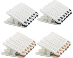 Winddichte wasknijpers set van 24 stuks, stevige plastic knijpers met antislip silicone voor kleding, handdoeken en sokken