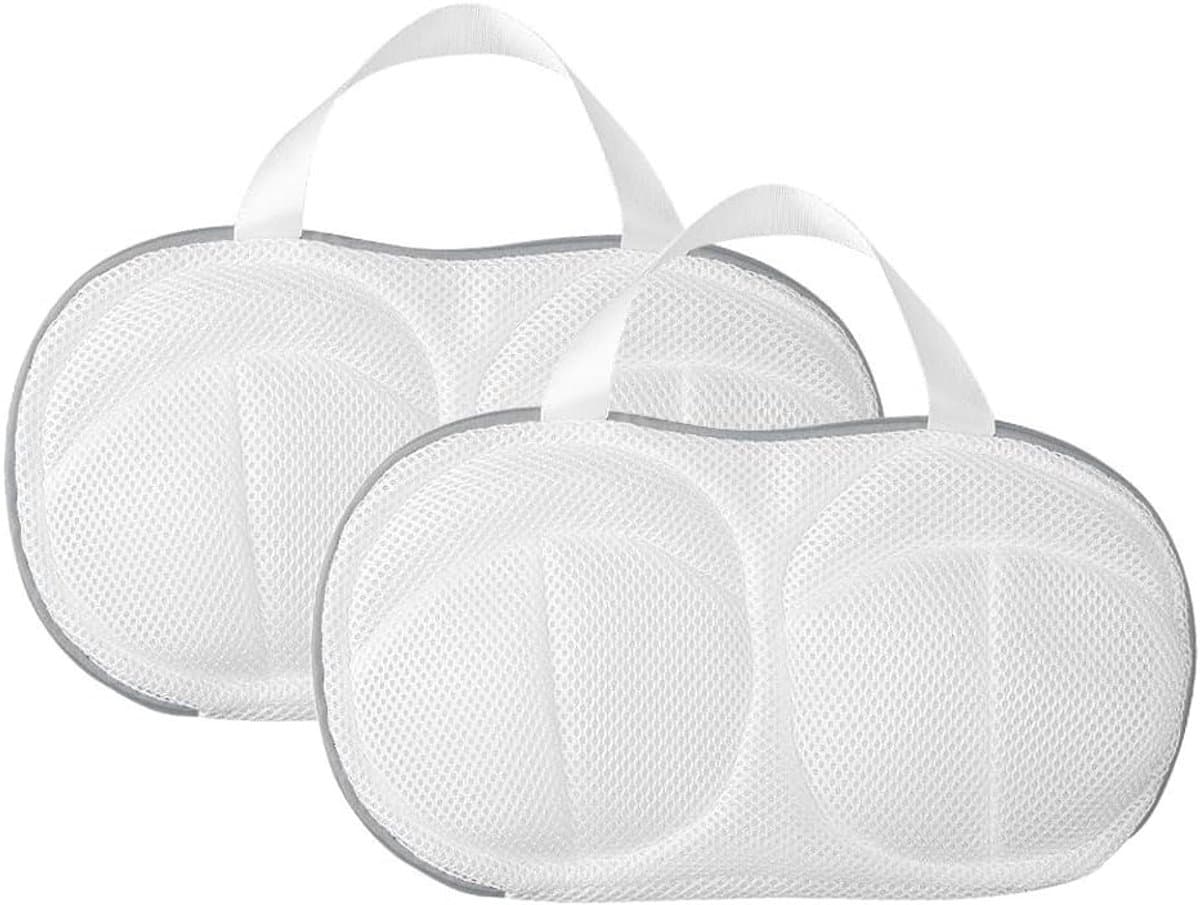 Waszak voor lingerie en ondergoed - 2-pack netwaszakken met draaghandvat voor de wasmachine, anti-deformatie en bescherming voor beha's en kleding — afbeelding 1