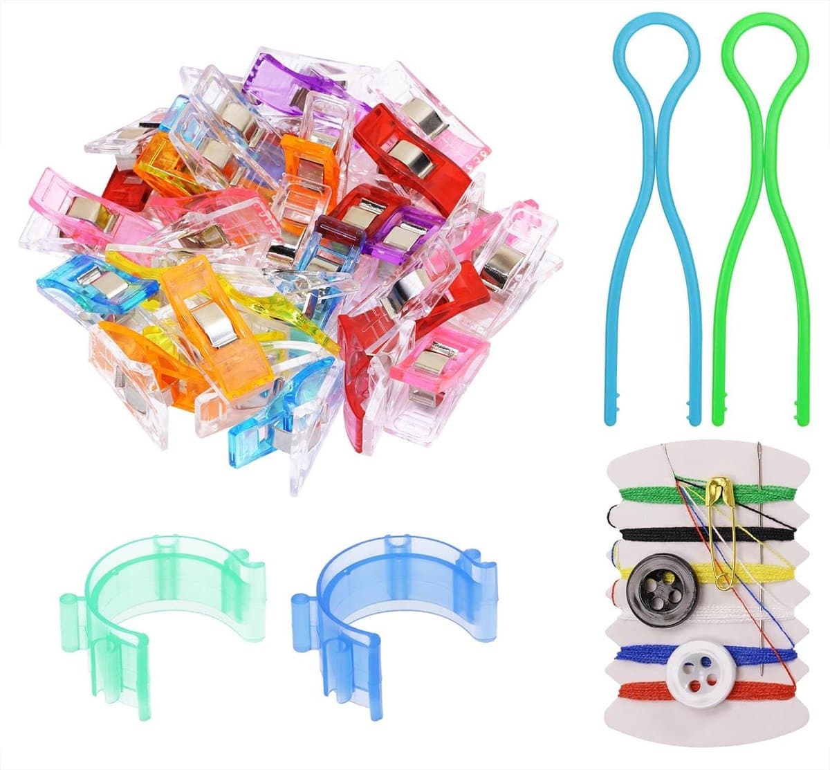 Naaiclips set - Plastic clips - Hobby projecten - Multifunctioneel gebruik - 25 stuks - Verschillende kleuren — afbeelding 1