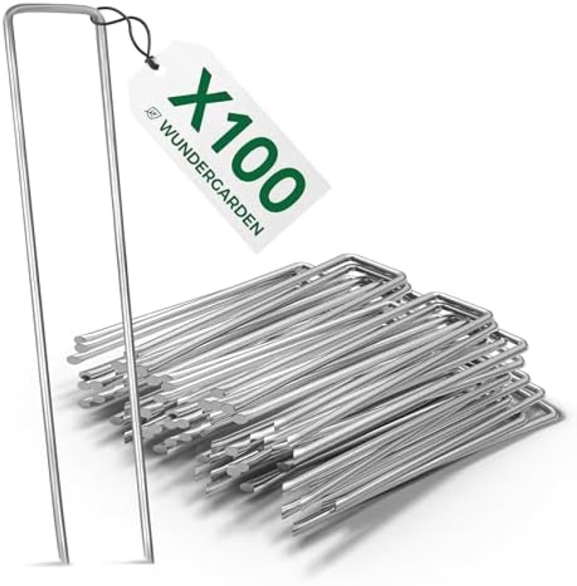 100x Gegalvaniseerde Grondankers voor Worteldoek - Stevige Stalen Grondnagels Set - 150x25mm Ø2,7mm - Ideaal voor Tuin, Camping en Landschapsarchitectuur — afbeelding 1