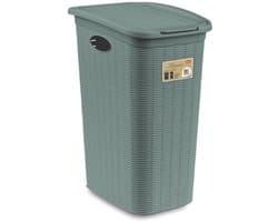 Wasmand met deksel 'Elegance' - 36 Liter - Met ventilatie - 100% Gerecycled kunststof - Groen — afbeelding 1