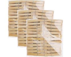 Bamboe wasknijpers - 144x - hout - 7 cm