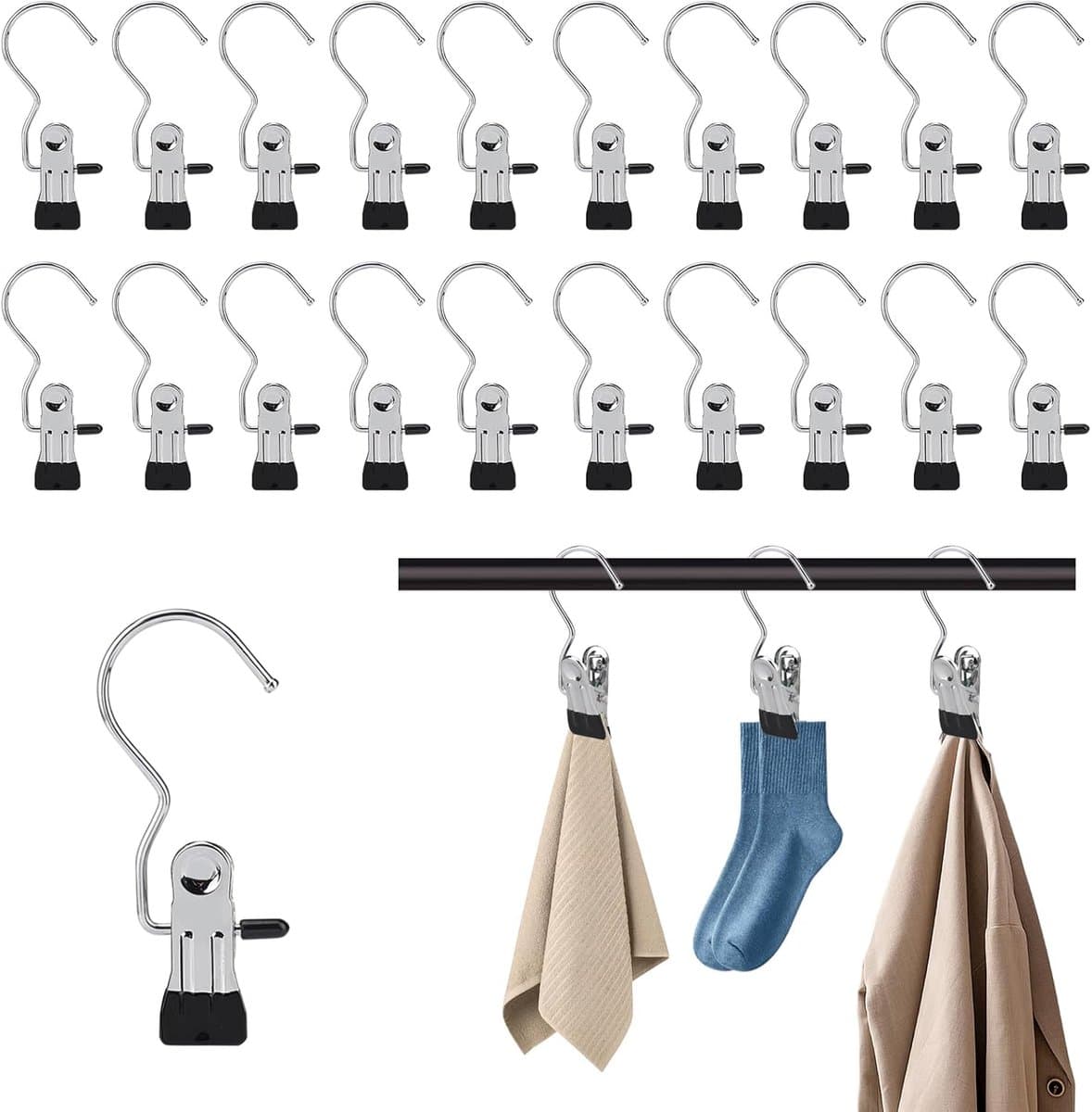 20 multifunctionele clips voor schoenen, kleding en accessoires - Ruimtebesparend en duurzaam — afbeelding 1