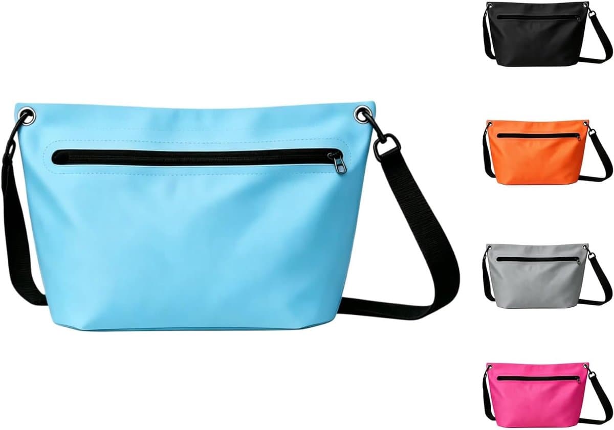 Tas voor buiten, 6 l, lichte droogtas met verstelbare schouderriem, geschikt voor kamperen, wandelen, strand, kajakken, zwemmen, Blauw, Waterdichte tas — afbeelding 1