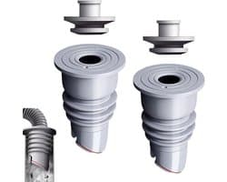 2 stuks - 35-40mm Wasmachine Afdichting Slangstop - Grijs - Afvoerslang voor Wasmachine Afvoerslangafdichting Wasmachine