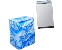 Jojofuny Wasmachine Beschermhoes Polyester Satijn Decoratief Golfpatroon Universele Pasvorm Ritssluiting