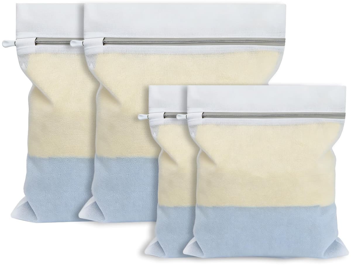 Wasnetten set - 4-delig met ritssluiting - Voor wasmachine - 2 stuks 25 x 30 cm en 2 stuks 30 x 40 cm — afbeelding 1