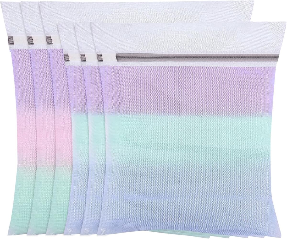 6 Stuks Fijnmazige Wasnetten voor de Wasmachine, Waszakken met Ritssluiting voor Ondergoed, Overhemden en Babykleding in 2 Maten — afbeelding 1
