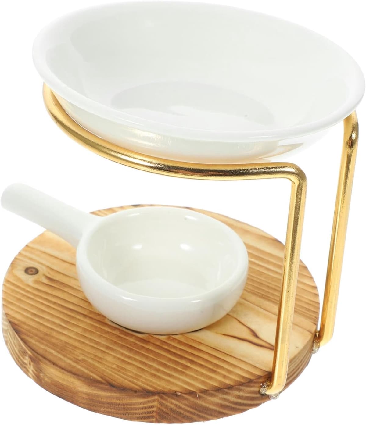 1set Tealight Wax Warmer Met Basis Ijzeren Frame Ceramische Aromatherapie Verwarmer Voor Scented Wax Geschikt Voor Woonkamer Slaapkamer Kantoor — afbeelding 1