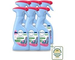 6 x Febreze – Textielspray – Roze Anjers – 375 ml - Wasstrips - Textielgeur - Textielverzorging - Geurverwijdering - Textielspray - Roze Anjers