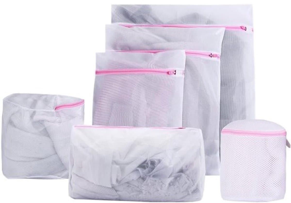 Waszak voor wasmachine - met ritssluiting - Ideaal voor delicate kleding - Set van 6 stuks — afbeelding 1