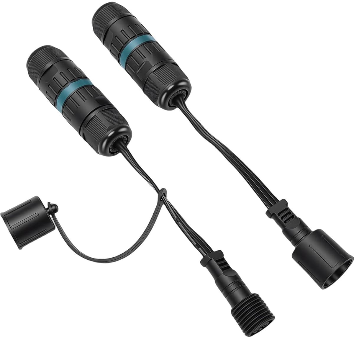 Waterdichte 3-pins Draadconnector Veilige Verbinding voor -buitenverlichting Zwart 2 Count — afbeelding 1