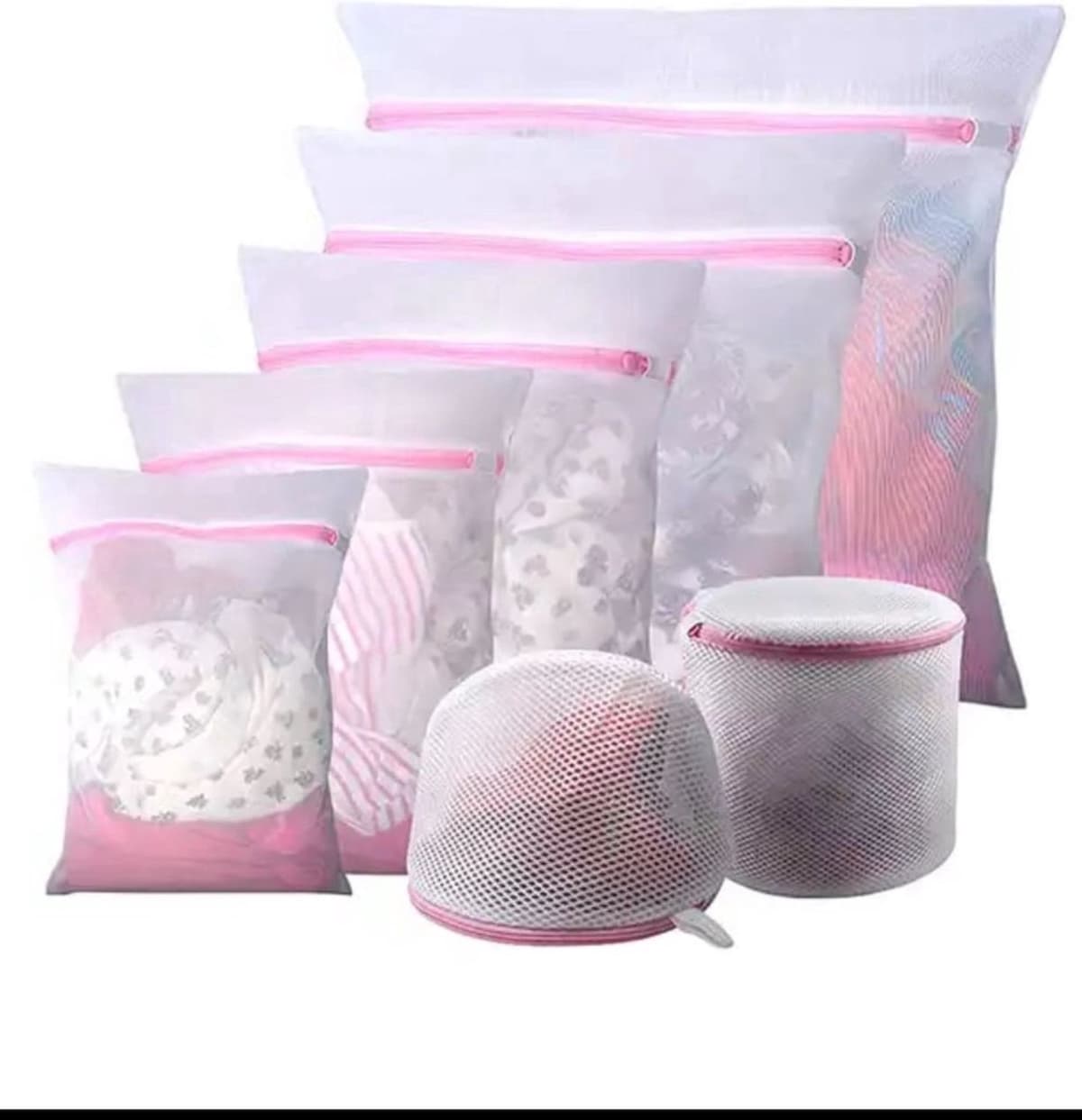 Scoby - Waszakken Set - Wasnetjes - Lingeriezak - Kleding Waszak - Laundry Bag Set - 7 Delig - Voor Wasmachine & Handwas — afbeelding 1