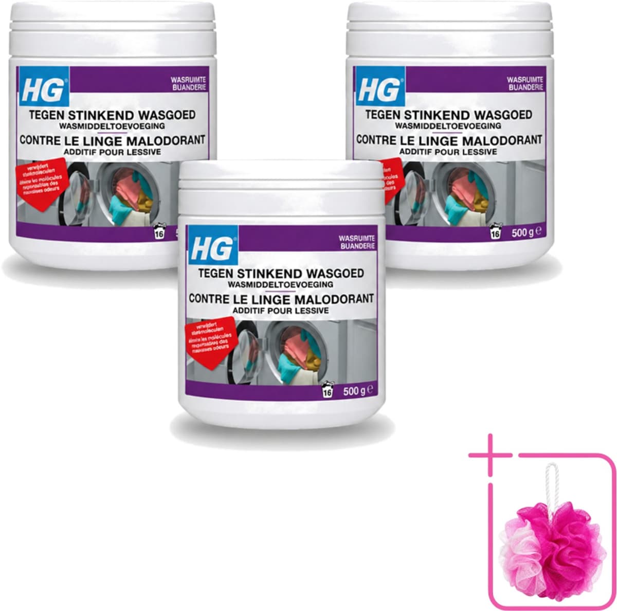 3 x HG - Wasruimte - Tegen Stinkend Wasgoed - Wasmiddeltoevoeging - 500 g - Bulkverpakking - Wasmiddel tegen stank - Stinkend wasgoed — afbeelding 1