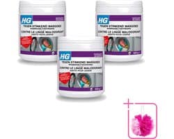3 x HG - Wasruimte - Tegen Stinkend Wasgoed - Wasmiddeltoevoeging - 500 g - Bulkverpakking - Wasmiddel tegen stank - Stinkend wasgoed