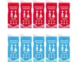 10 stuks outdoor urinezakken van 900 ml voor onderweg, tassen toilet, noodtoilet voor auto, noodtoiletten, plaszak, zaktoilet voor vrouwen, voor wandelen, auto, verstopping, reizen (blauw en