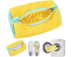 wasmachine, 1 stuks, multifunctionele schoenenzak, wasmachine, herbruikbare sneakers, waszak voor alle soorten schoenen en maten, beschermt zowel schoenen als wasmachine (geel)