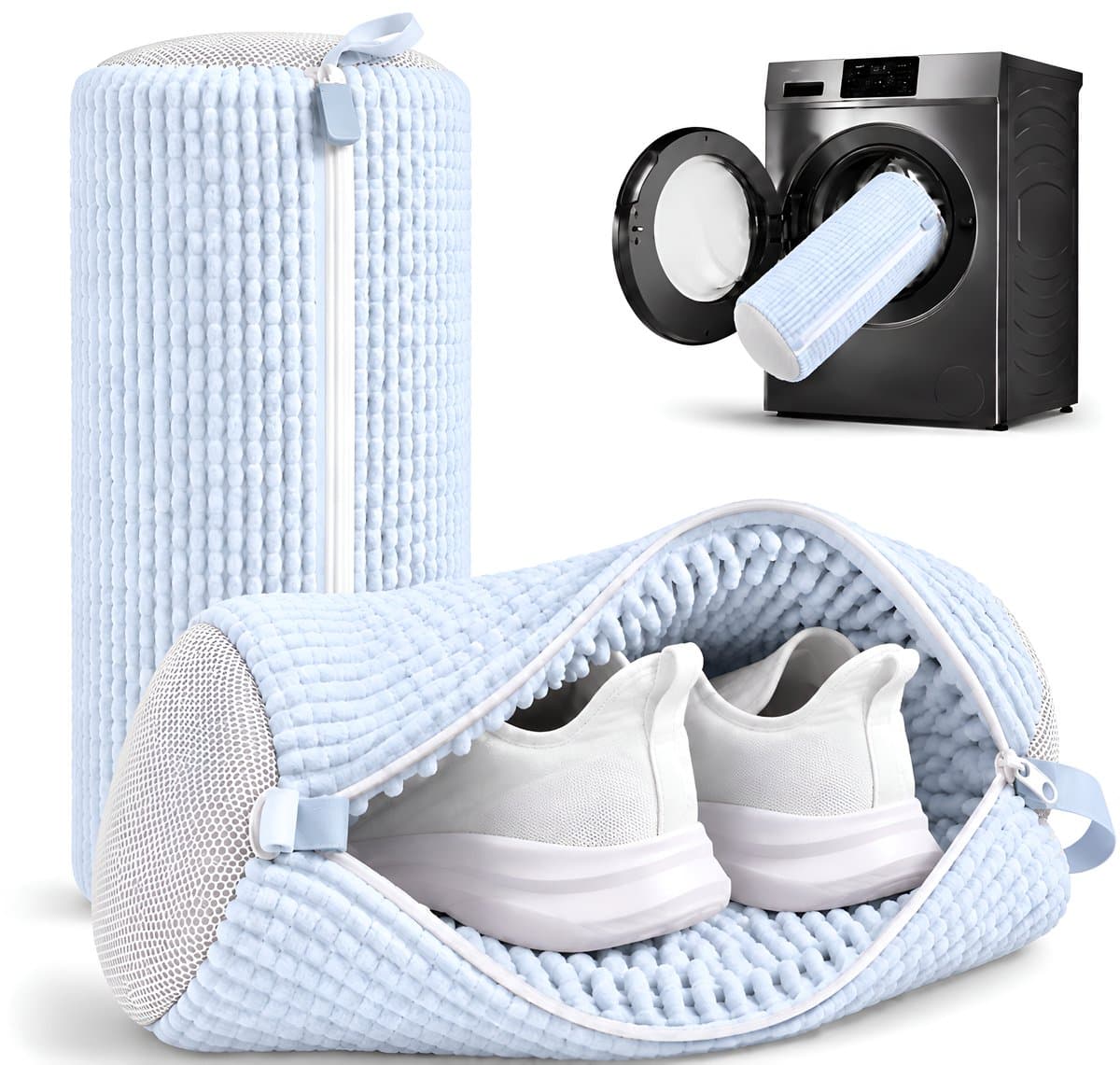 BOTC Schoenwaszak - Waszak voor schoenen - 2 stuks - Herbruikbaar - Wasmachine&Droger - voor Sneakers en Tennisschoenen - Lichtblauw — afbeelding 1
