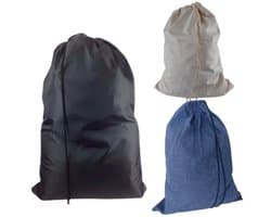 Bluvardi katoenen waszakken set van 3 stuks - XXL -zwart - natural cotton - blauw