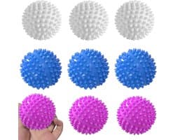 9 drogerballen, herbruikbare wasballen voor droger en wasmachine, efficiënt drogen, droogballen voor zacht wassen, verminderen rimpels en statische lading
