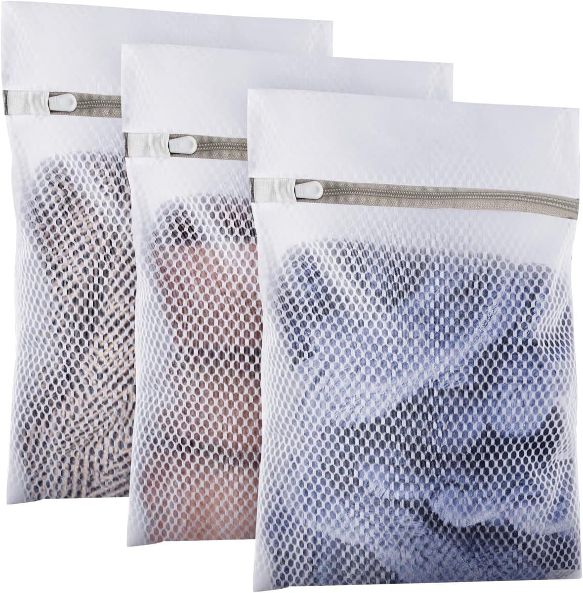 Waszakken van mesh, wasnet met ritssluiting voor delicate kleding, beha, lingerie, ondergoed, schoenen (23 x 30 cm) — afbeelding 1