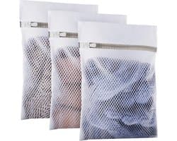 Waszakken van mesh, wasnet met ritssluiting voor delicate kleding, beha, lingerie, ondergoed, schoenen (23 x 30 cm)
