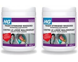 2 x HG - Wasruimte - Tegen Stinkend Wasgoed - Wasmiddeltoevoeging - 500 g - Voordeelverpakking - 2 stuks