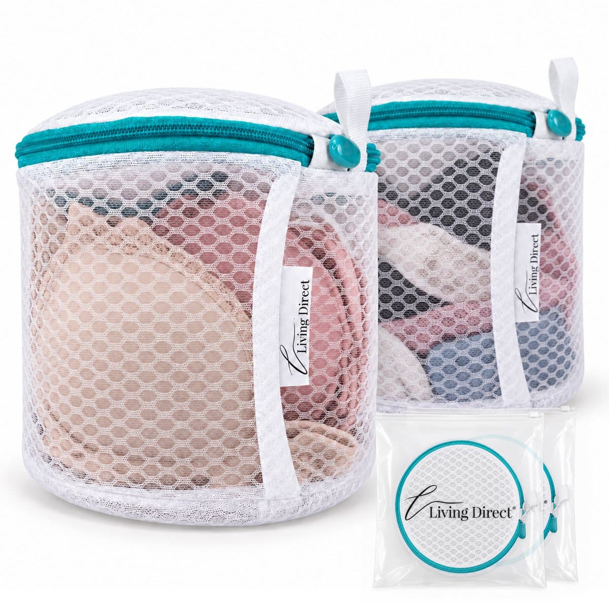 Living Direct Waszak set 2 stuks Waszakjes met Rits voor BH en Lingerie - Waszakken voor Wasgoed - Waszak BH - Wasnetjes met Rits - Waszak Groot - Laundry Bag - Wasnetten — afbeelding 1