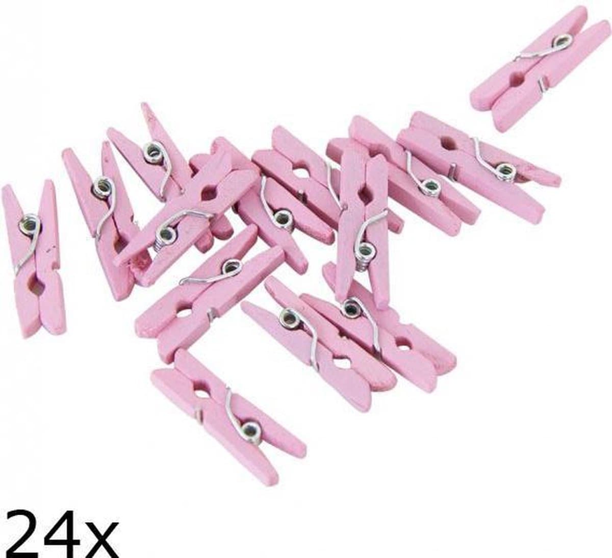 Miniknijpers pakje a 24 stuks roze — afbeelding 1