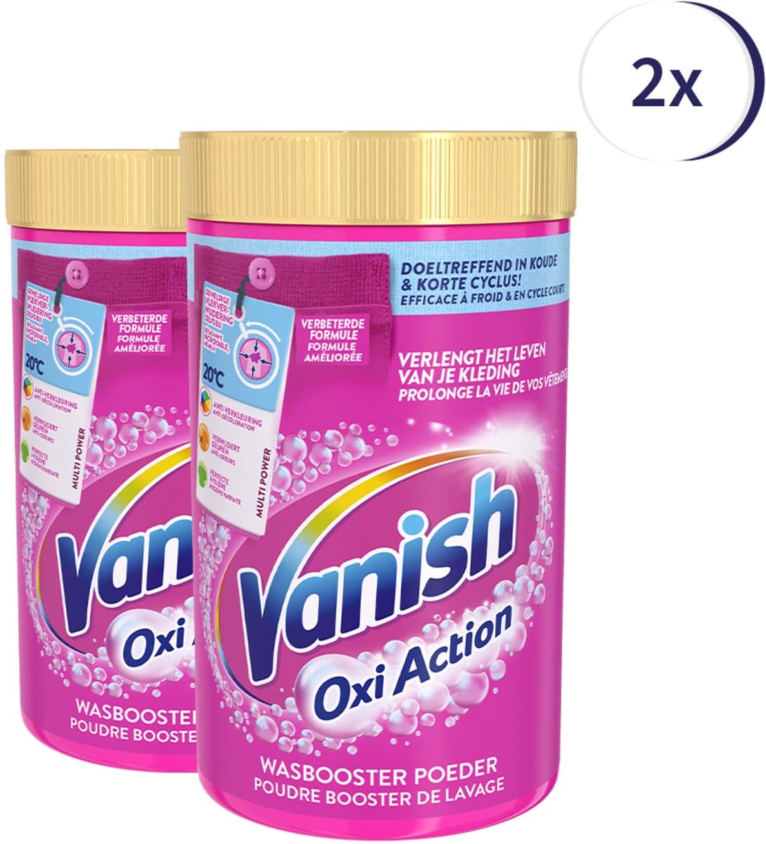Vanish Oxi Action - Vlekkenverwijderaar - Wasbooster - Gekleurde Was - 1.5 Kg - Voordeelverpakking - 2 stuks — afbeelding 1