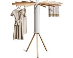 Opvouwbaar Droogrek voor Kleding - Cipressenhout - Octopus Waslijnrek - Max. Capaciteit 40 Kg