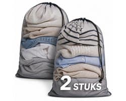 BOTC Waszakken - 60*90cm Waszak Groot - Set van 2 - Waszak Wasmachine - Laundry bag - Waszakken - Zwart