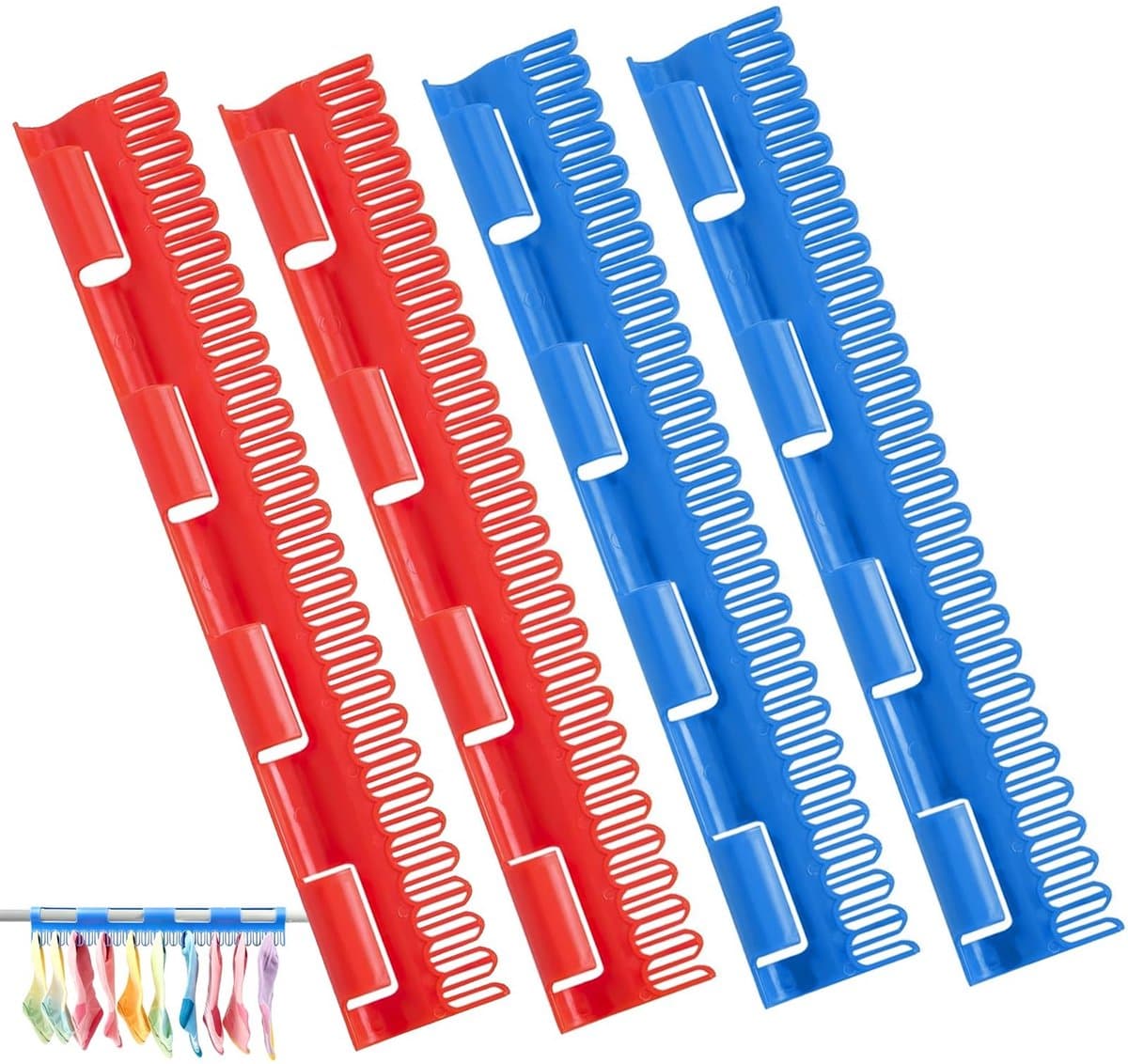 Solidchoice - Multifunctionele Sokhouder voor Wasgoed, Inclusief 4 Klemmen — afbeelding 1