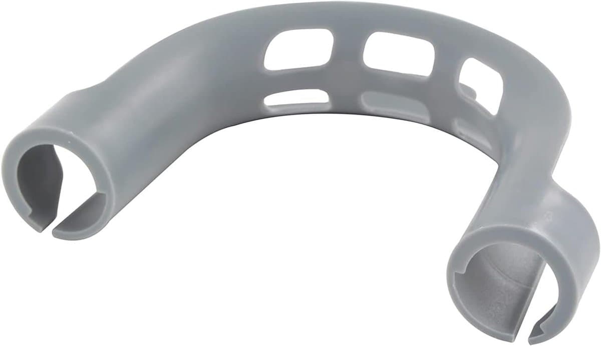 SnelShoppen - Universele 180° Houder voor Afvoerslang in Wasmachine en Vaatwasser - Grijze PVC Ophangbeugel - 155mm x 118mm x 26mm — afbeelding 1