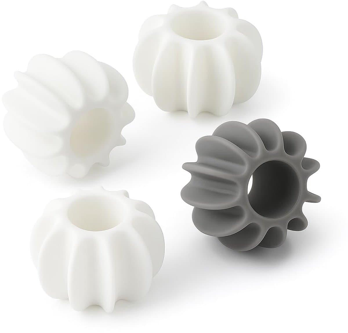 Haarverwijderaar Geschikt voor huisdieren, 4-pack herbruikbare haarverzamelballen Geschikt voor in de wasmachine - wit + grijs — afbeelding 1