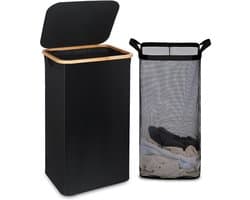 NIVA® Wasmand - Wasmanden - Wassorteerder - Zwart - 41cm x 33cm x 74cm
