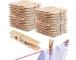 400 Stuks Houten Kledingknijpers 6x1cm - Natuurlijke Houten Knijpers voor Handwerk, Foto's en Kaarten Hangen